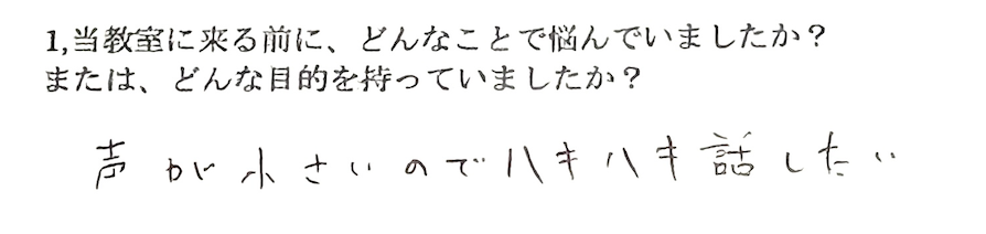 声が小さい方のお悩みアンケート